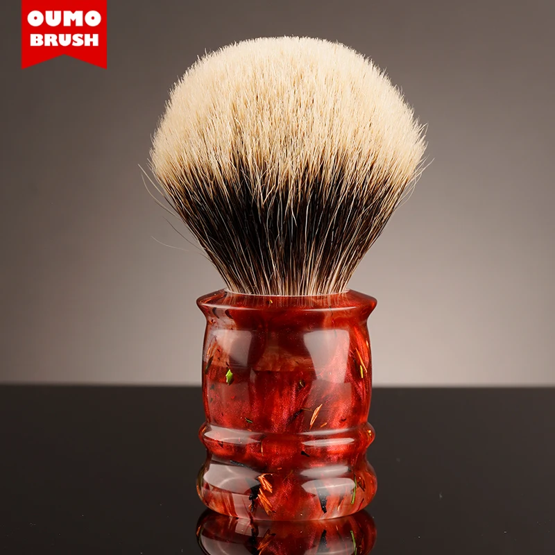 

OUMOBRUSH -Thaumas series red shaving brush with Manchuria/ACE/SILK/WT knots 22MM