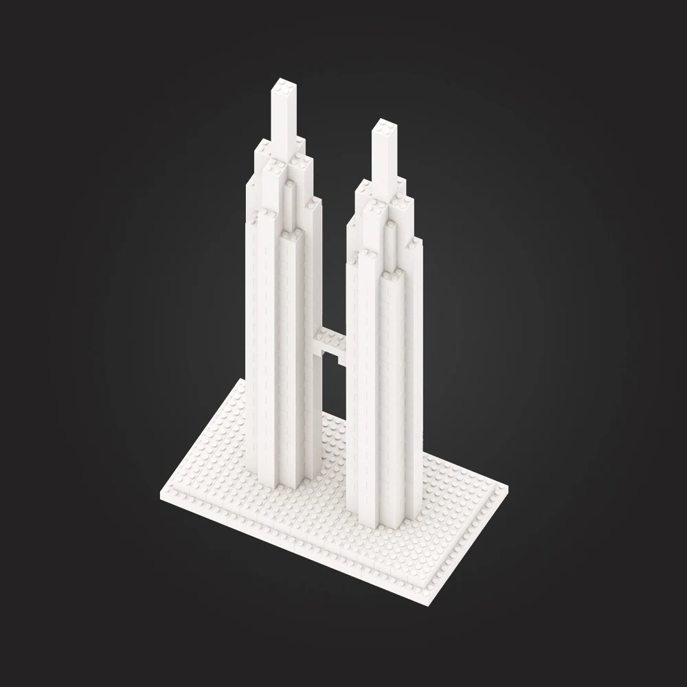 Креативные строительные блоки 50 см Петронас двойные башни мировая архитектура