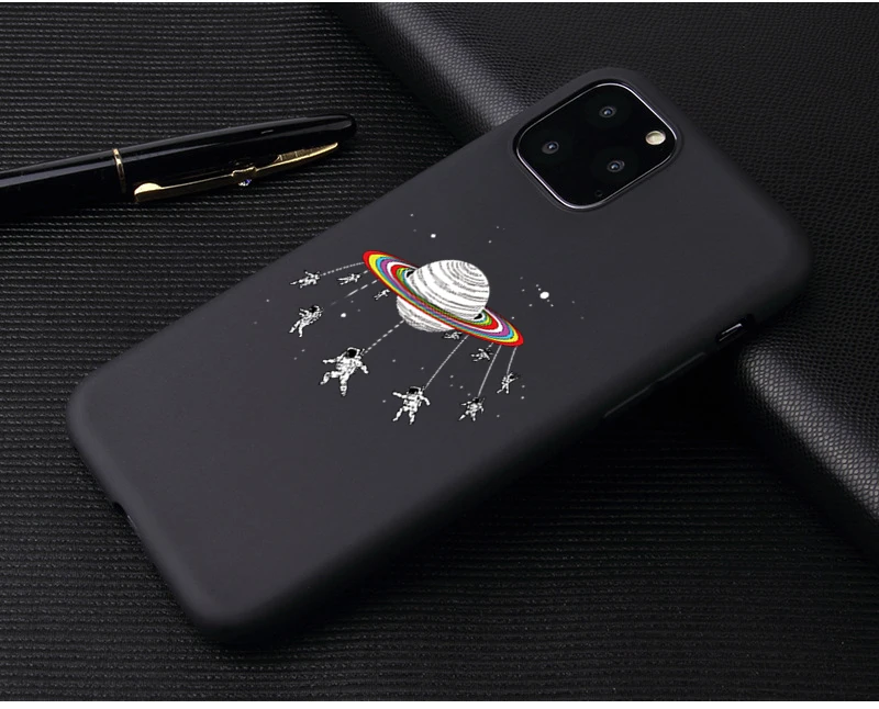 Чехол для телефона с изображением космонавта Луны, космонавта для iphone 7, 8, X, чехол для iphone 6, 7 plus, XR, XS, 11Pro, Max, планета, звезда, матовый мягкий чехол