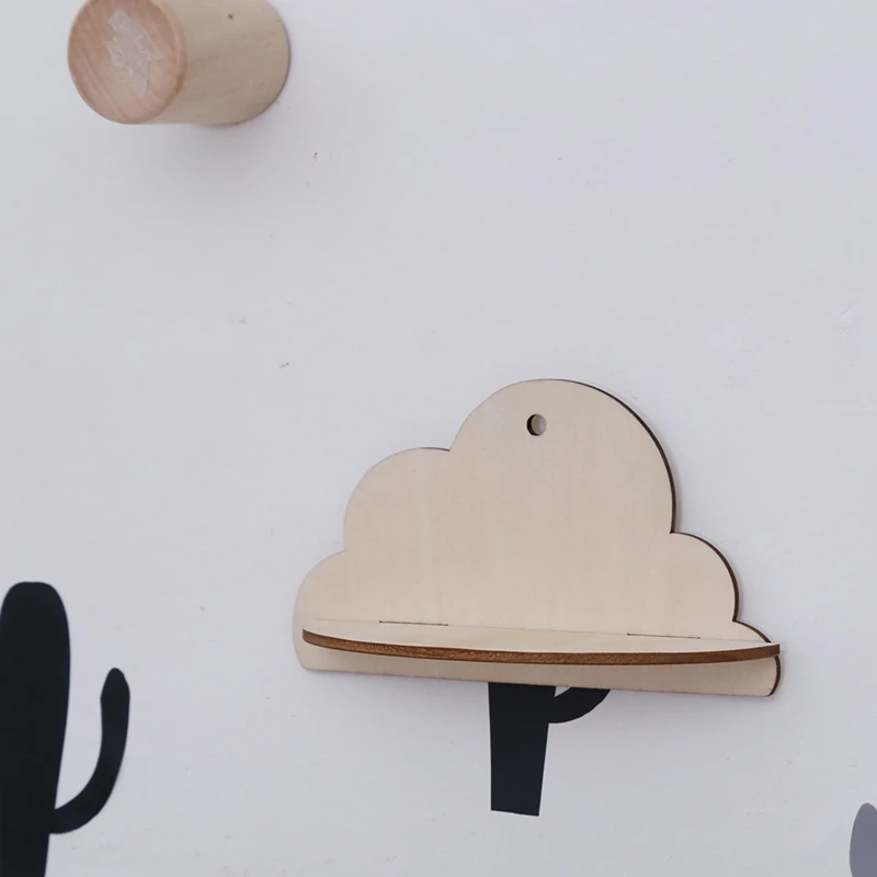 1 шт. деревянные полки для хранения в форме облаков красивые груши настенные