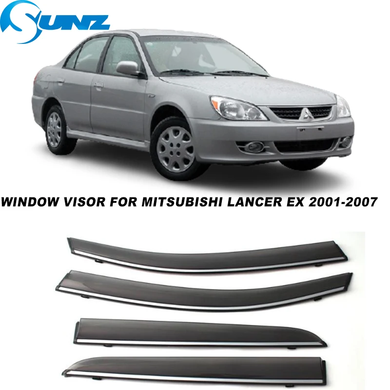 

Side Window Visors For Mitsubishi Lancer EX 2001 2002 2003 2004 2005 2006 Smoke Weathershields Sun Rain Deflectors SUNZ