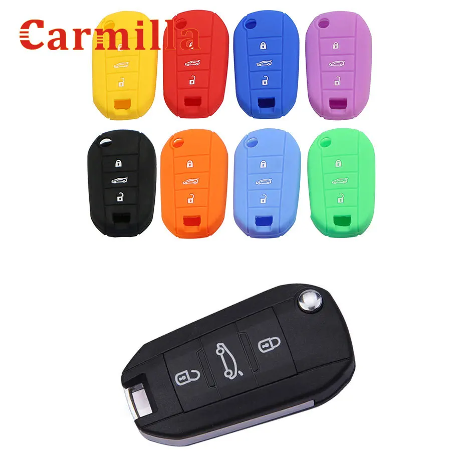 Силиконовый чехол книжка для автомобильного ключа Citroen C4 CACTUS C5 C3 Peugeot 508 301 2008 3008