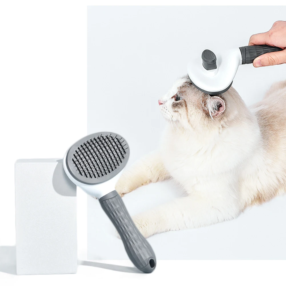 

Pet Comb Self Cleaning Brush Professional Grooming Brush for Dogs and Cats,Quick Clean Short and Medium Hair Removal Accessories