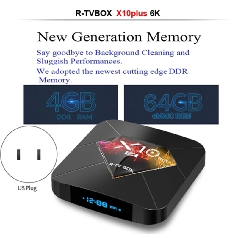 R tv BOX X10 PLUS Android 9 0 Smart Box Allwinner H6 UHD 4K медиаплеер 6K декодирование изображения 4 GB/64 GB 2 4G