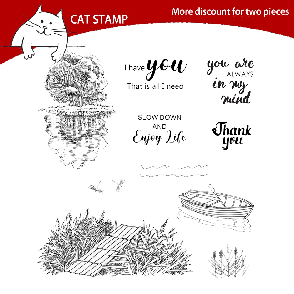 

Reflection Tree Clear Stamps For Scrapbooking Card Making Photo Album Silicone Stamp DIY Decorative Crafts