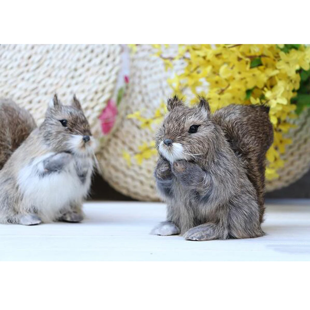 

Blesiya Mini Squirrels Model Statue Home Garden Decor Lifelike Animals Doll
