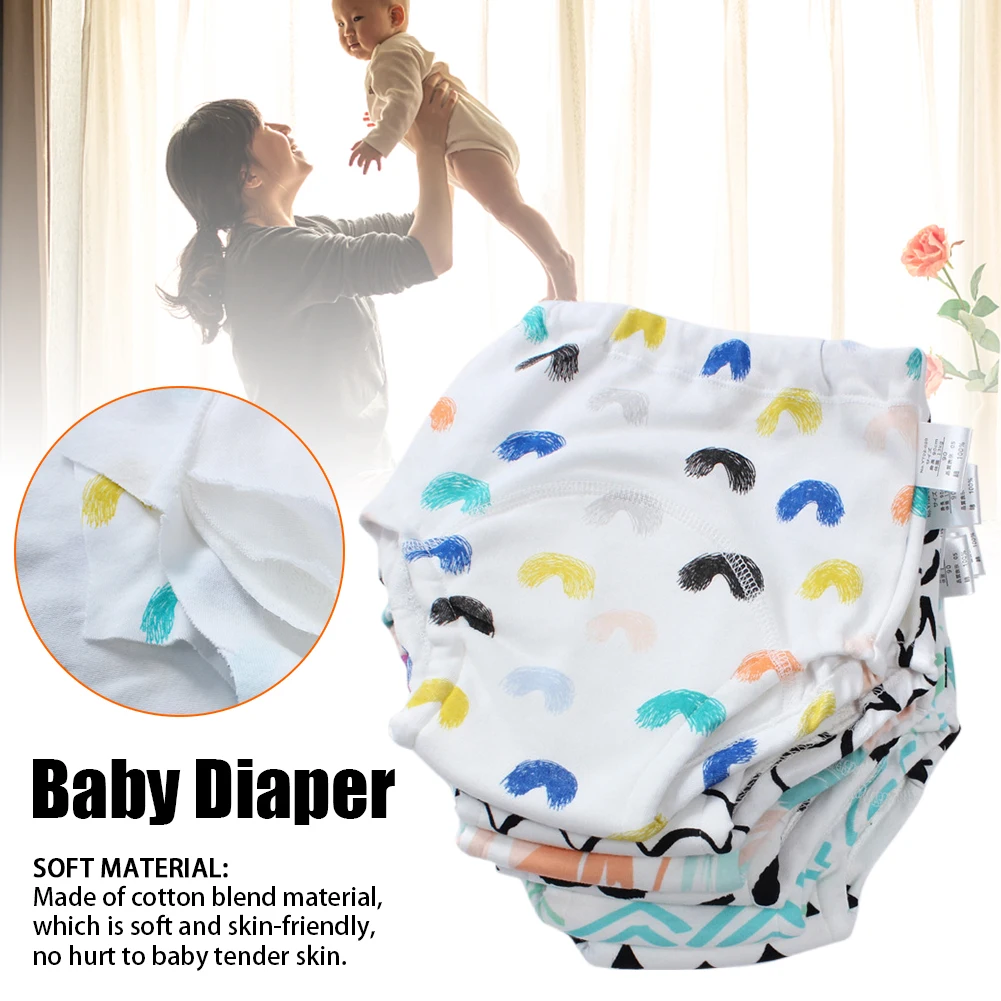 2 шт. эластичные 4 слоя Моющиеся Многоразовые подгузники мягкие детские пеленки