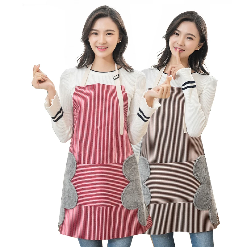 

Fashionable apron female thin section breathable kitchen wipeable hands cooking work clothes oil-proof water home