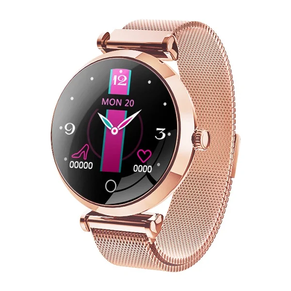 Gold Для женщин модные часы Smart watch монитор сердечного ритма, с экраном сердцебиения, умные часы, Для мужчин умные часы Фитнес часы-браслет - Color: Gold