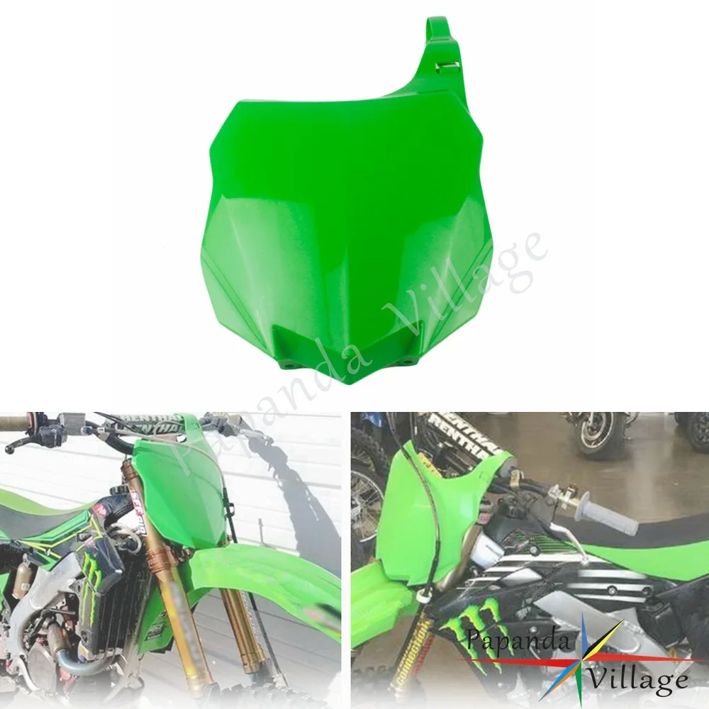 Зеленый гоночный Мотокросс передний номерной знак пластиковый чехол для Kawasaki KX