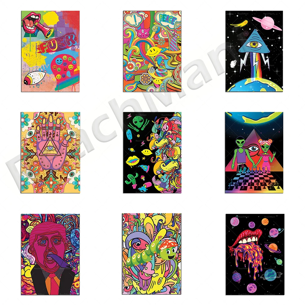 Психоделическая печать DMT психоделический инопланетянин художественное