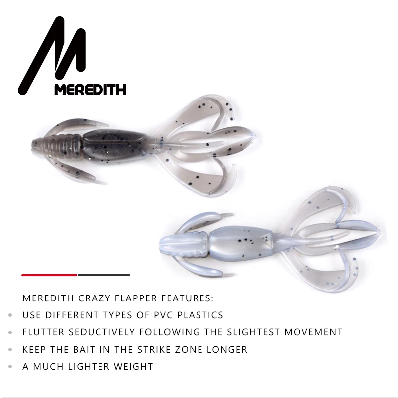 MEREDITH Crazy Flapper рыболовные приманки 70 мм 90 мм мягкие приманки рыболовные приманки мягкие силиконовые приманки креветка, австралийский окунь рыболовные снасти