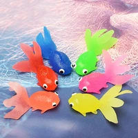 12pcsset soft rubber gold fish baby bath toys for children simulation color mini goldfish water toddler fun swimming beach toy