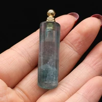 natural stone perfume bottle essential oil diffuser connectors fluorite pendants women necklace earring accessories size 12x48mm