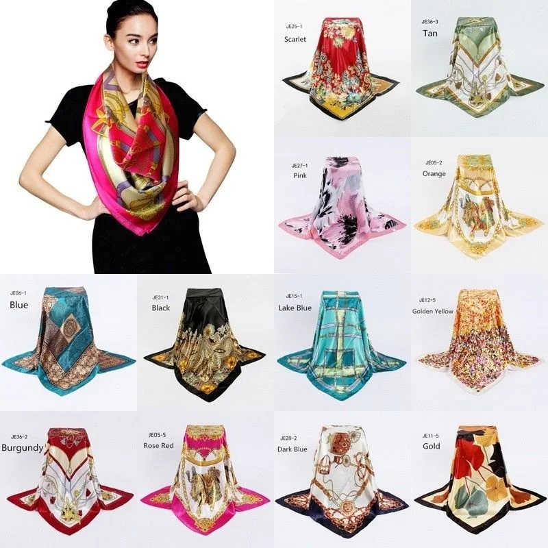 Продукция для женщин большой размер Шелковый квадратный шарф платок хиджаб