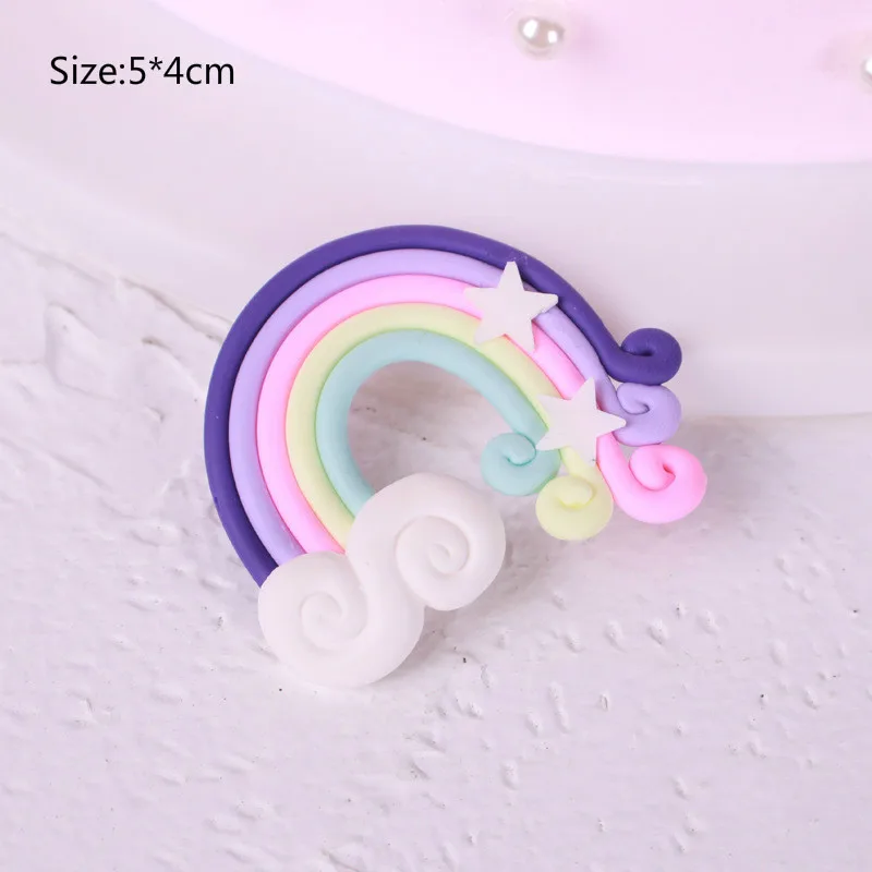 Rainbow-purple Красочные Fimo 3D Радужные облака для Топпер для торта «С Днем Рождения» свадебное украшение для торта обертка забавные вечерние принадлежности для кексов - Цвет: Rainbow-purple