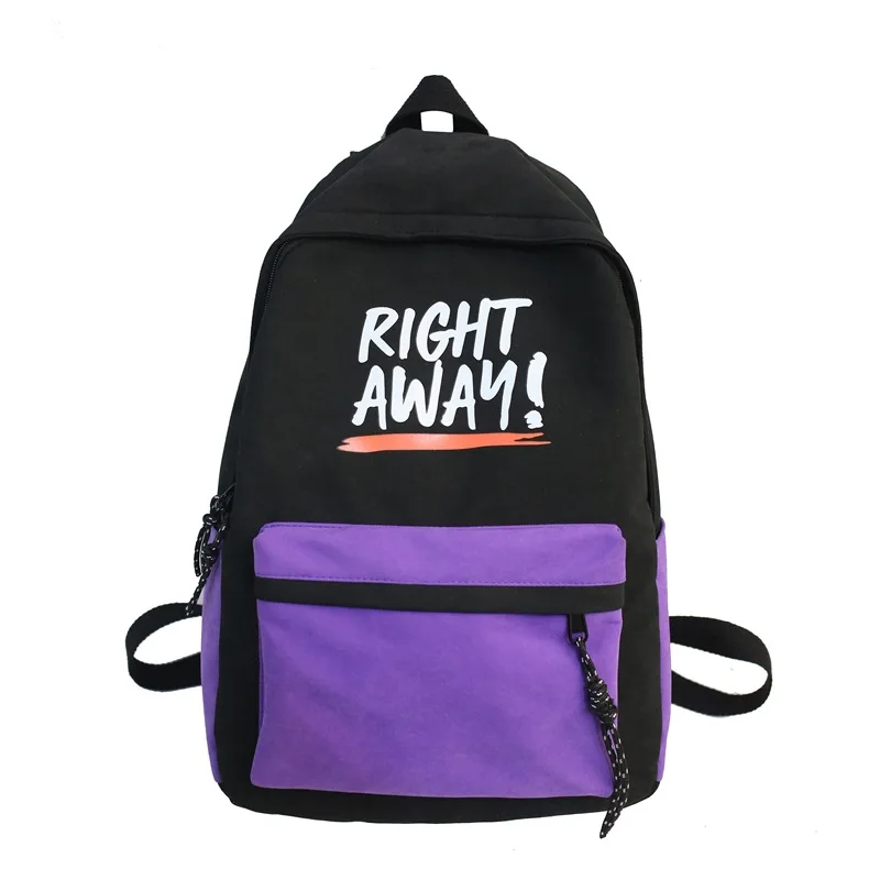 

College style literature and art boys and girls letter student schoolbag all-match color matching backpack