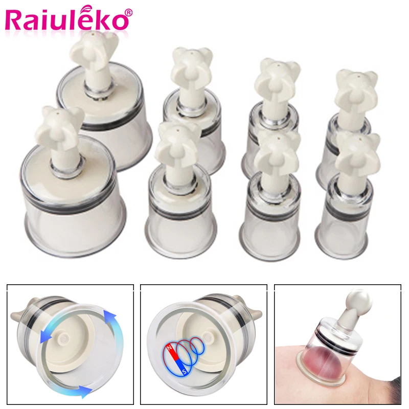 Антицеллюлитные массажные банки с вращающейся ручкой вакуумные всасывающие для