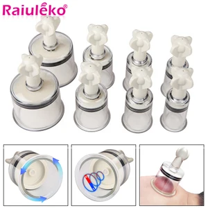Банки для антицеллюлитного массажа, с поворотной ручкой, вакуумные, для иглоукалывания, для усиления сосков, 4 размера