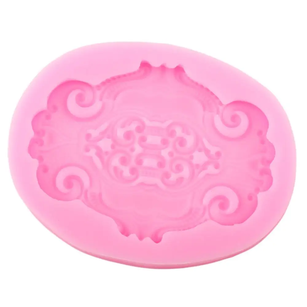 3D граненые медальоны для прокрутки силиконовая форма торта рамка инструменты