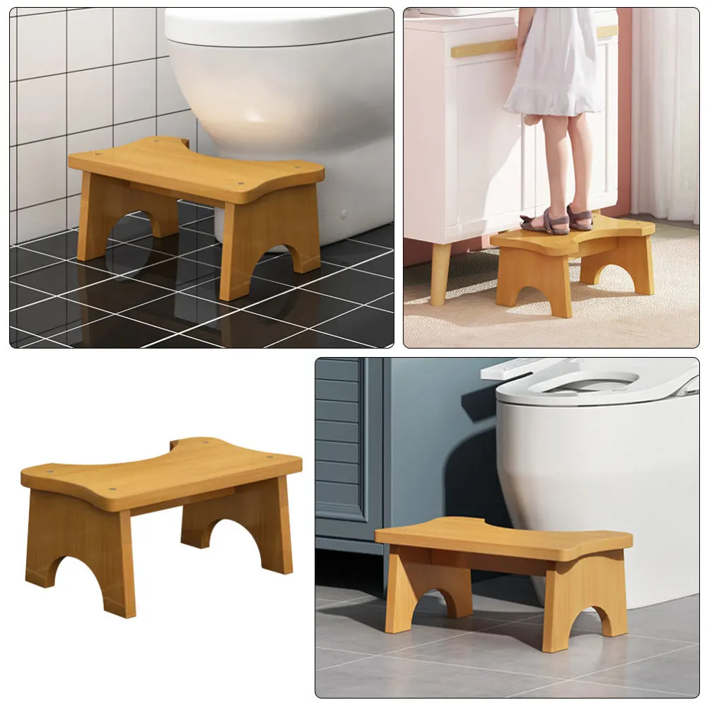 

1pc Wooden Footstool Household Toilet Seat Footstool Kids Standing Stool