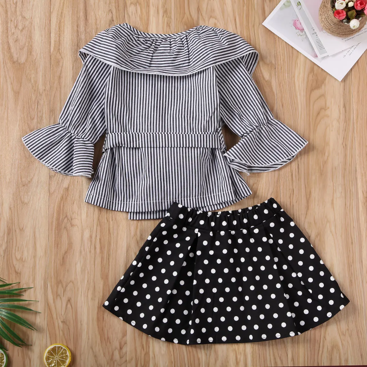 Весна Осень 2020 детская одежда детское платье для маленьких девочек полосатый топ