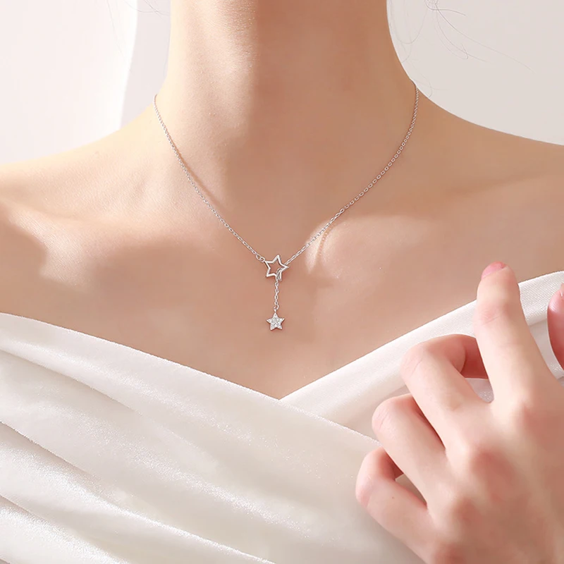 

GS Cute Shiny Star Choker Drop Charm Necklaces Charming Woman Wedding Party Birthday Christmas Gift Fashion Jewelry Dropshooping