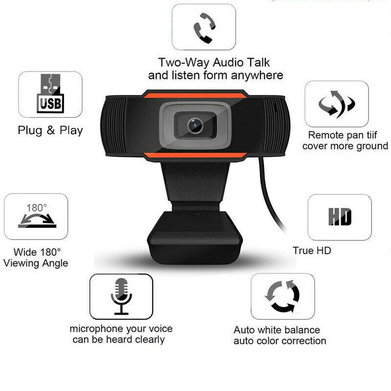 

For PC Computer 30 Degrees Rotatable HD Webcam 480/1080p USB Camera Video Recording Web Camera With Micr Веб Камера