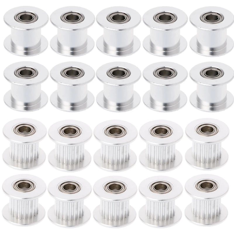 

Deek Robot 10Pcs/set GT2 Aluminium Timing Pulley 16Tooth 20 Tooth Bore 3mm 5mm For Width 6mm 10mm Belt 3D Printer