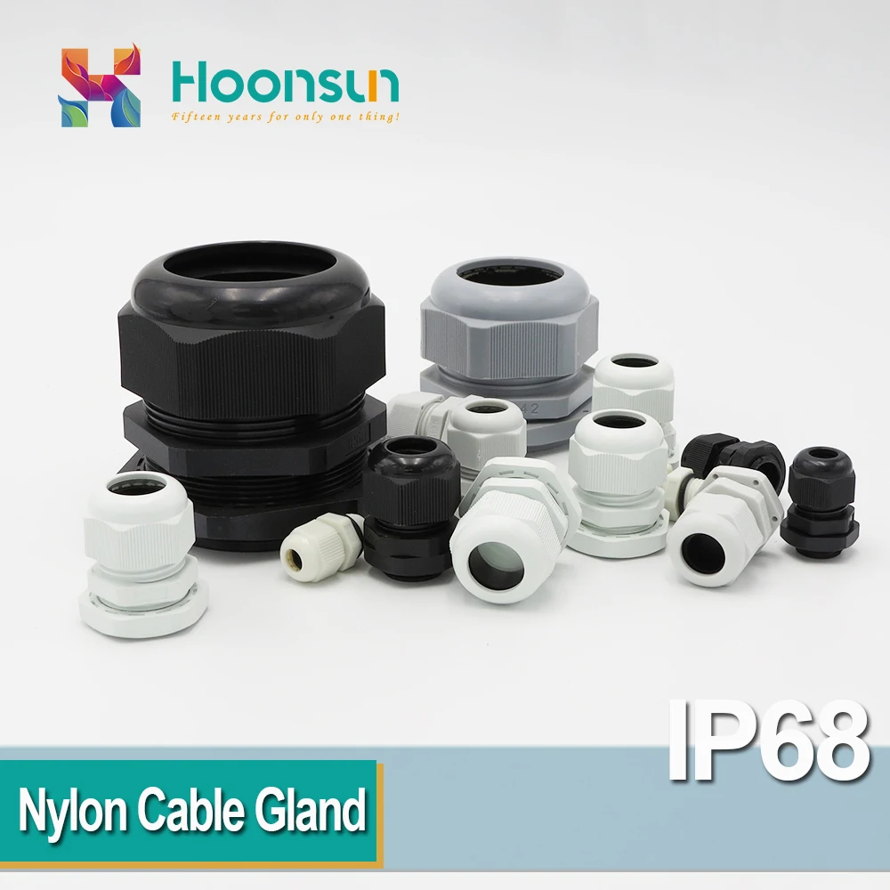 

20 PCS M12 M16 M18 M20 Waterproof Cable Gland Connector IP68 White Black Nylon Plastic Metric Cable with Lock Nut with Gasket
