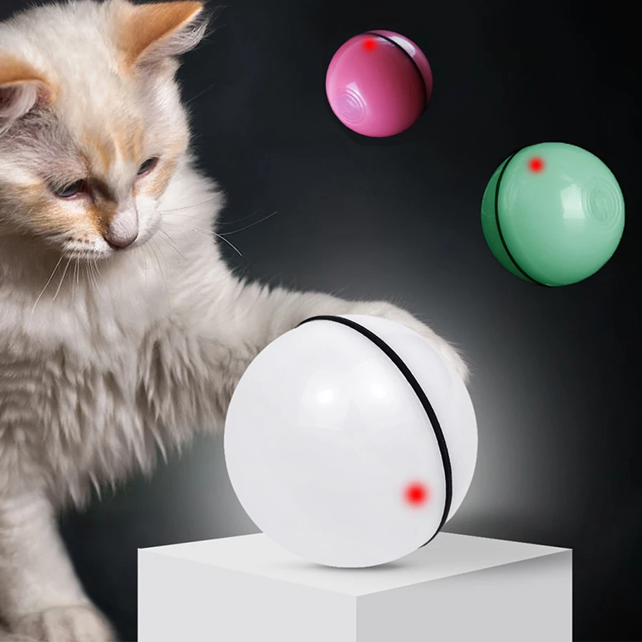 

PET Cat Dog Toy LED Light Free Rolling Ball USB Charging Electric Intelligent Cat Interaction Toy Automatic Steering Ball