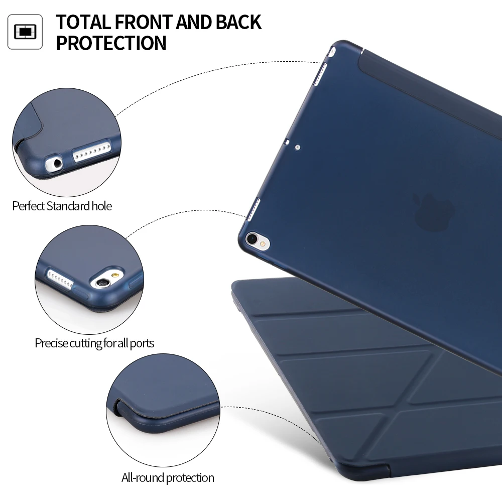 Чехол для iPad Pro 10 5 9 7 2017 2018 6th 7th 8th поколение Pu кожаный смарт-чехол Air 1 2 3 2019 2020 чехол