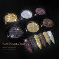 holographic diamond crystal reflective nail powder dust nails glitter pigment gel polish for nail art decorations supplies