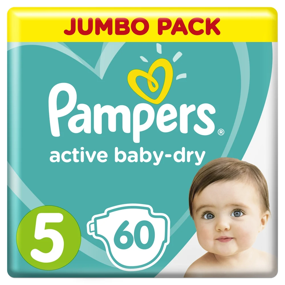  Подгузники Pampers Active Baby-Dry 11–16 кг, размер 5, 60 шт 