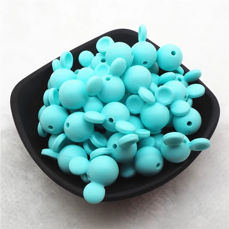 Blue Chenkai 10 шт. BPA Free силиконовый галстук-бабочка Прорезыватель для зубов бусины DIY Baby Shower Прорезыватель для зубов Монтессори Сенсорная игрушка бант-узел Аксессуары - Цвет: Blue