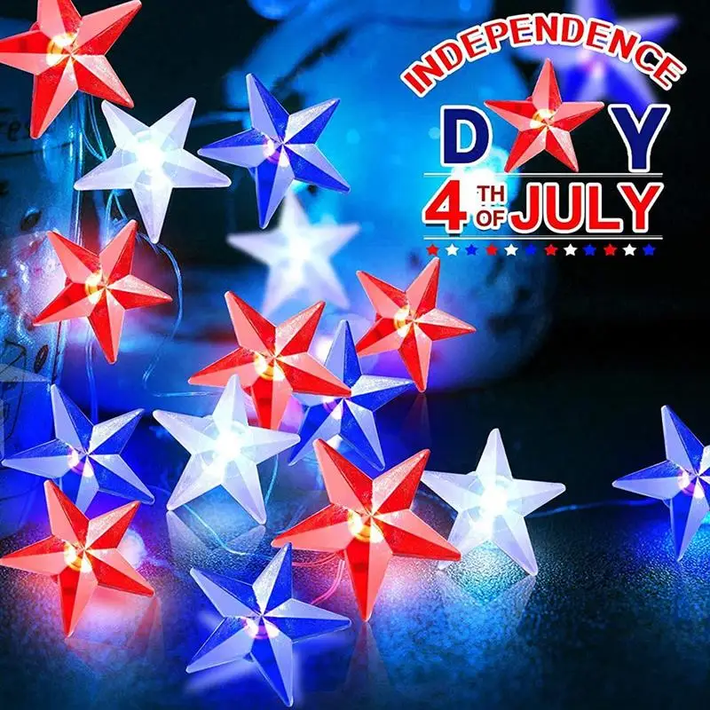 

Independence Day String Light LED String Light 3M 30LED Fairy Light American Flag Stars String Lights Festival Led Lights String