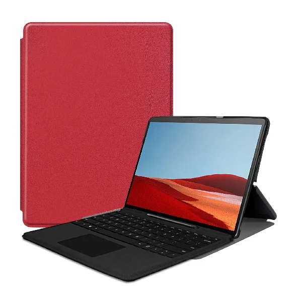red Чехол для планшета для microsoft Surface Pro X ультратонкий кожаный чехол-подставка для surface Pro X 13 дюймов - Цвет: red