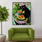 Картина с изображением золотых рыбок в стиле Анри Матисса, Картина на холсте с изображением котов и рыбок, настенное украшение для дома