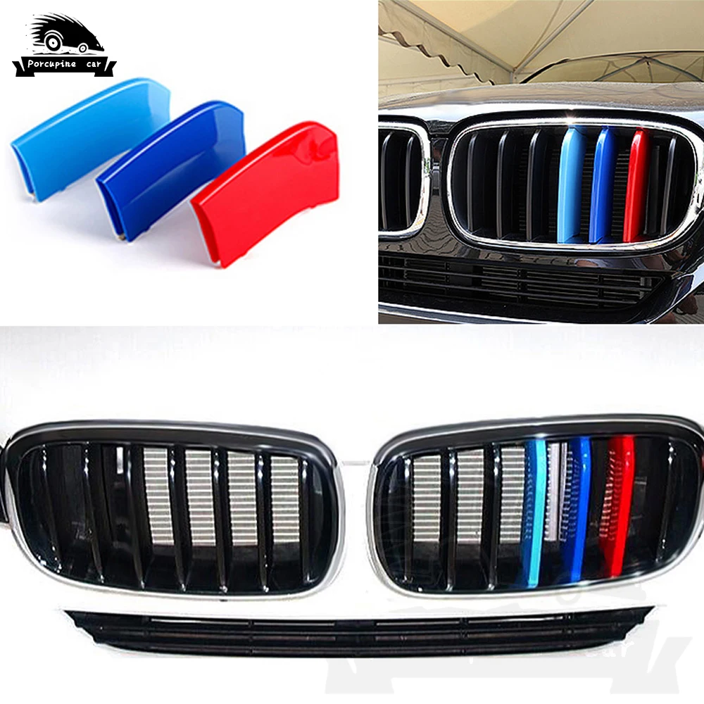 Car Accessories for bmw X5 3pcs ABS Tricolor Grille Trim Insert Cover X5 E70 F15 G05 2008 2013 2019 Car Styling