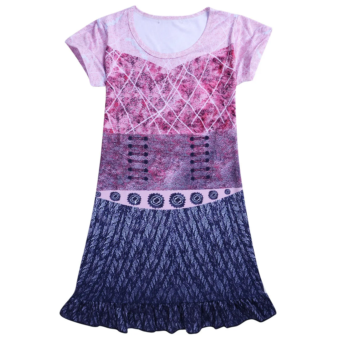 Child Girls Cosplay Evie Dress 3D Printed Costume girl Halloween Costumes for Kids Fancy Party Kids Costume
