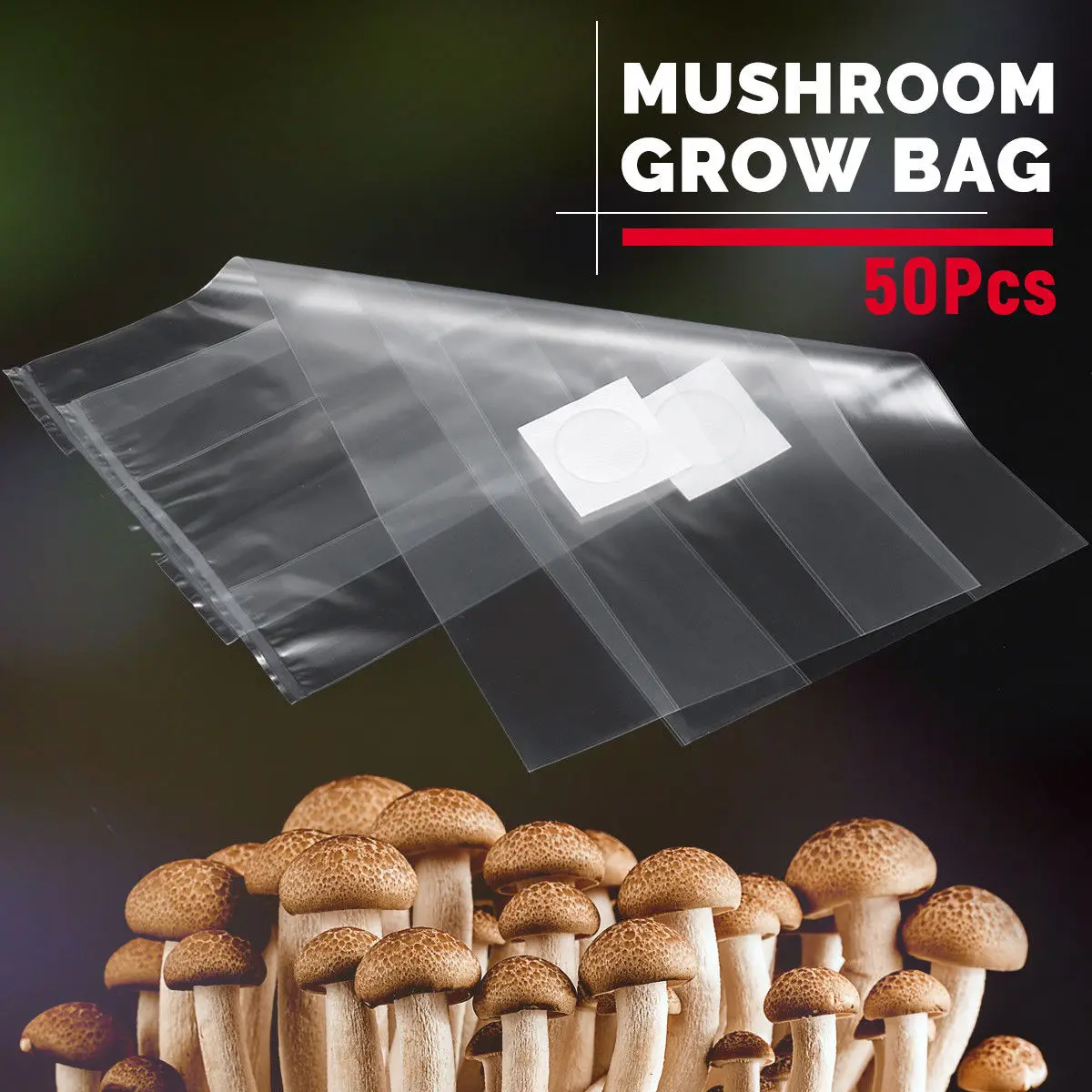 

10/20/50Pcs PVC Heat Resistant Spawn Grow Bag Substrate Hight Temp Pre Sealable Garden Supplies For Mushrooms Fungus