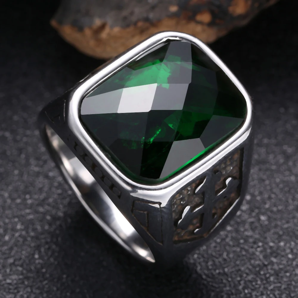 Высококачественное серебряное кольцо из нержавеющей стали AAA + циркон