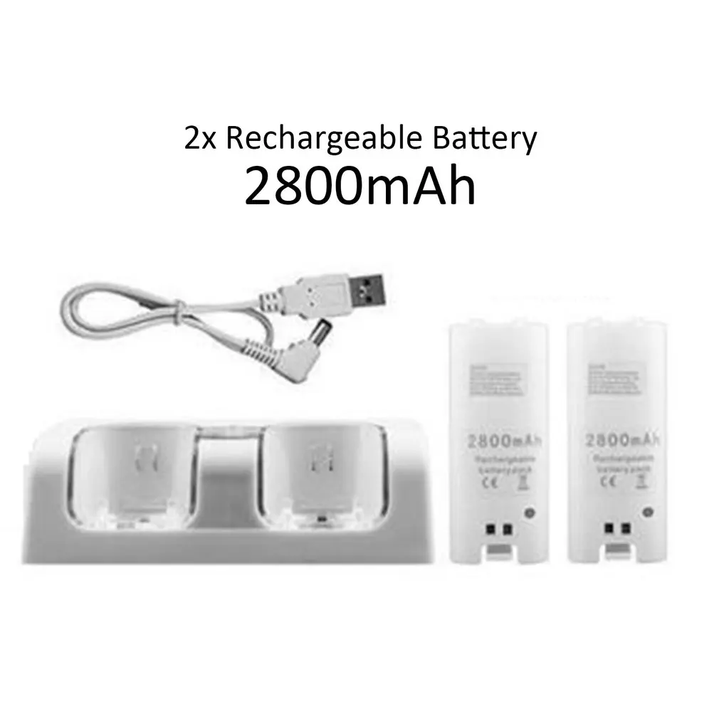 For Nintend WII Remote Controller Charger Charging Dock Station +2 Batteries Game Accessories | Электроника