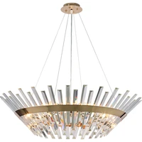 post modern led chandeliers creative design crystal light fixture personality home villa decor stainless steel pendant lamps