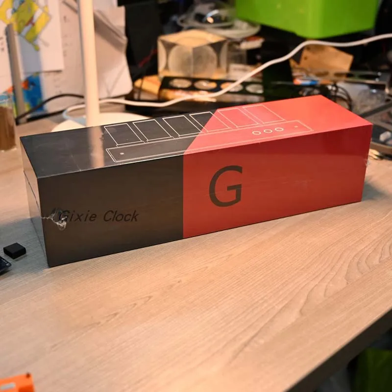 Орех 6 бит RGB светодиодный свечение цифровые часы Nixie трубки электронные