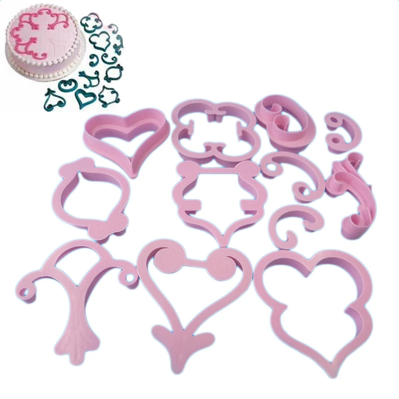 

Формы для печати помадки, 12 шт., Европейский узор, пластик