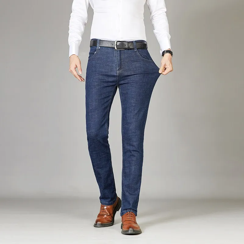 

2020 Classic style Men Brand Jeans Business Casual Stretch Slim Denim Pants Summer Overalls Fit Trousers Male Size 28-40