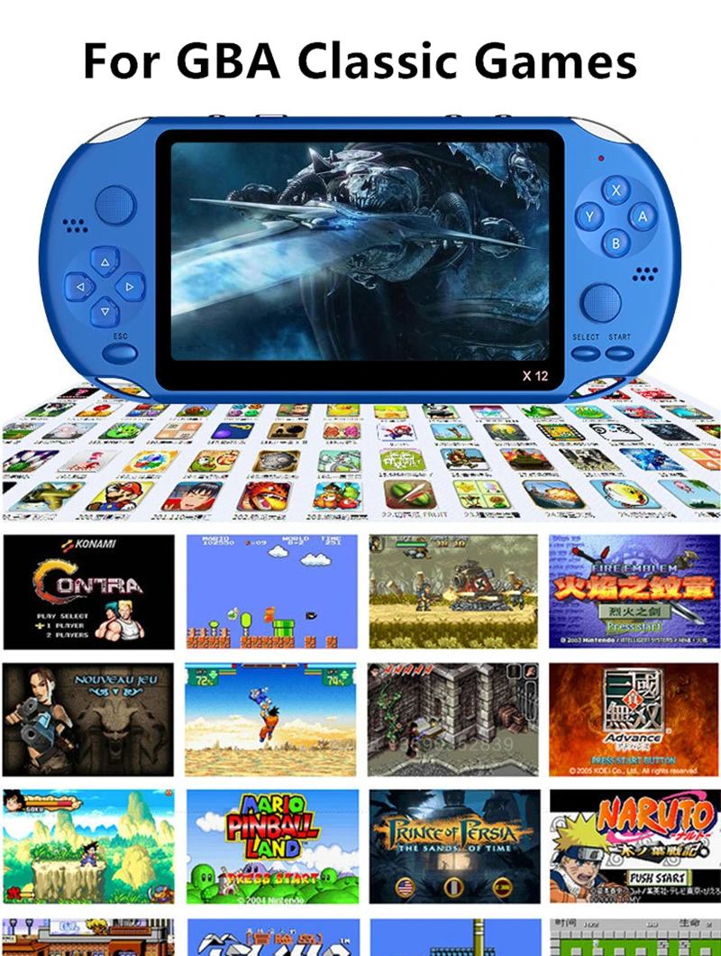 X12 игровые видеоигры портативная игровая консоль для PSP ретро двойной джойстик 5 1