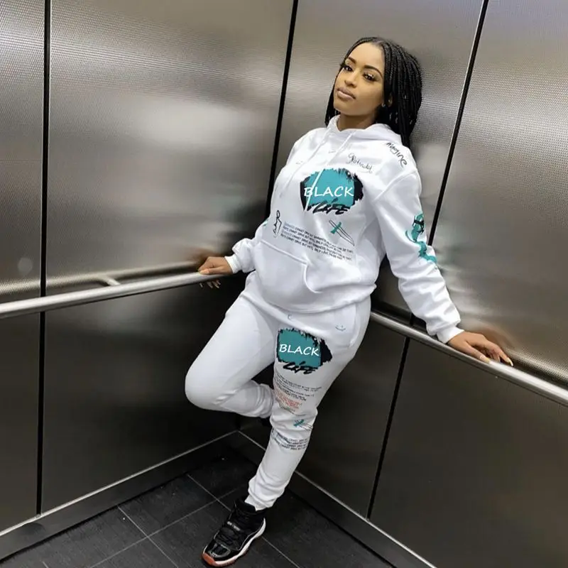 

ZOOEFFBB Plus Size Clothing Two Piece Tracksuit Set Long Sleeve Hoodies and Sweatpants Aesthetic Sweat Suits Women Matching Sets