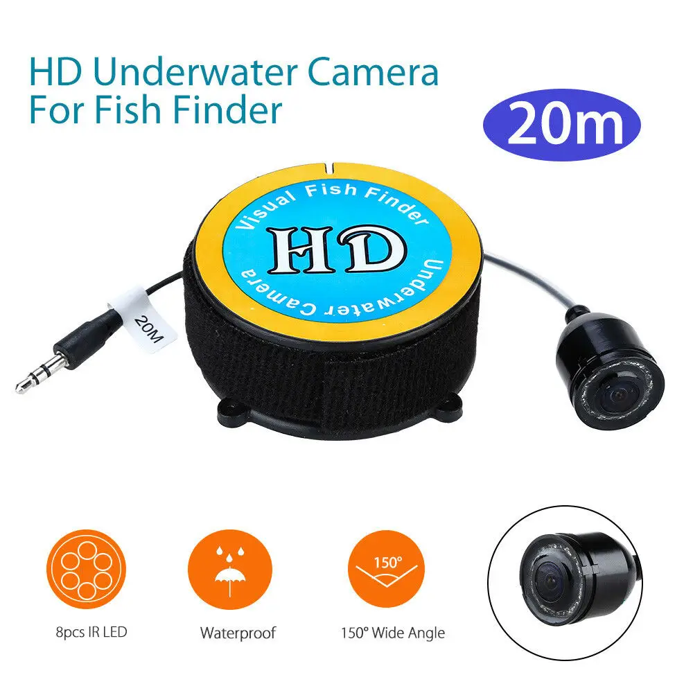 Подводная камера 20 м Водонепроницаемая с 8 шт ИК светодиодный аксессуар лодка для